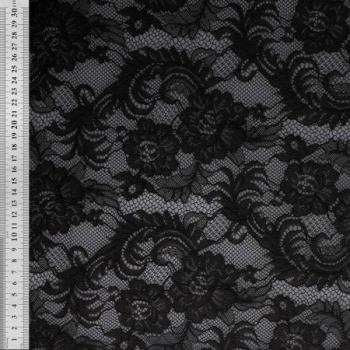 Preview: Baumwoll Nylon Spitze Schwarz